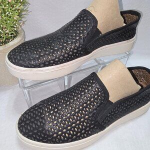 WOMENS SOFTT "SOMERS II" BLACK LEATHER SLIP ON SHOE BLACK SIZE 6 GUC
